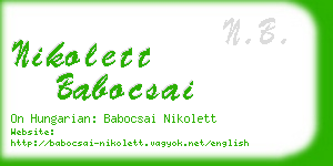 nikolett babocsai business card